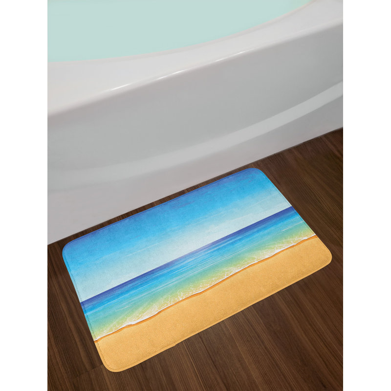 East Urban Home Ocean Paradise Beach with Sand and Sea Water Bath Rug Wayfair